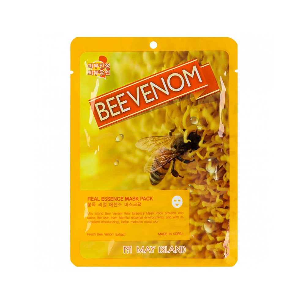 MAYISLAND Маска тканевая с пчелиным молочком Real Essense Bee Venom Mask Pack, 25 мл