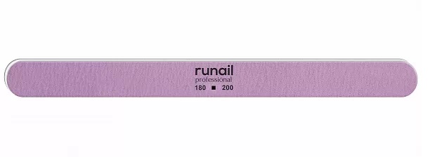 Профессиональная пилка для искусственных ногтей 180/200 Runail закругленная, сиреневая, Ru-4733