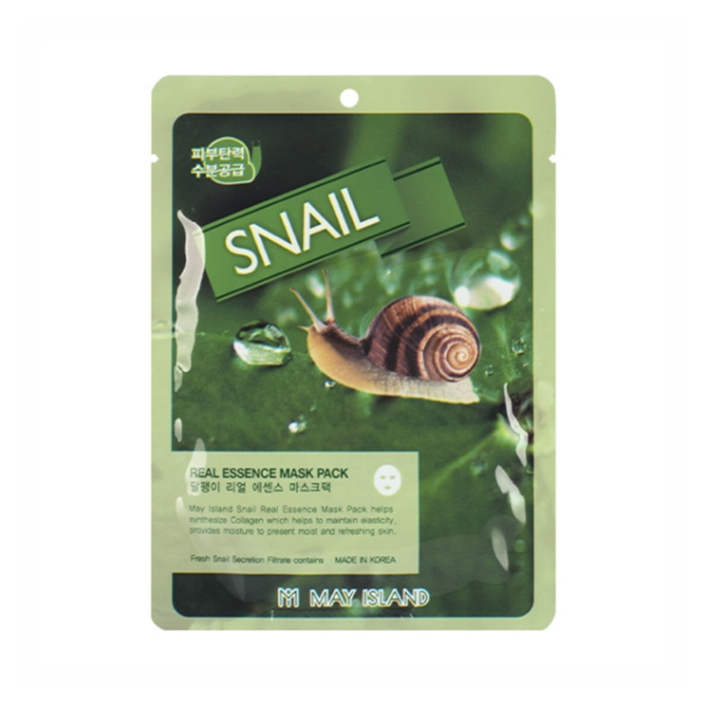 MAYISLAND Маска тканевая с экстрактом муцина улитки Real Essense Snail Mask Pack, 25 мл