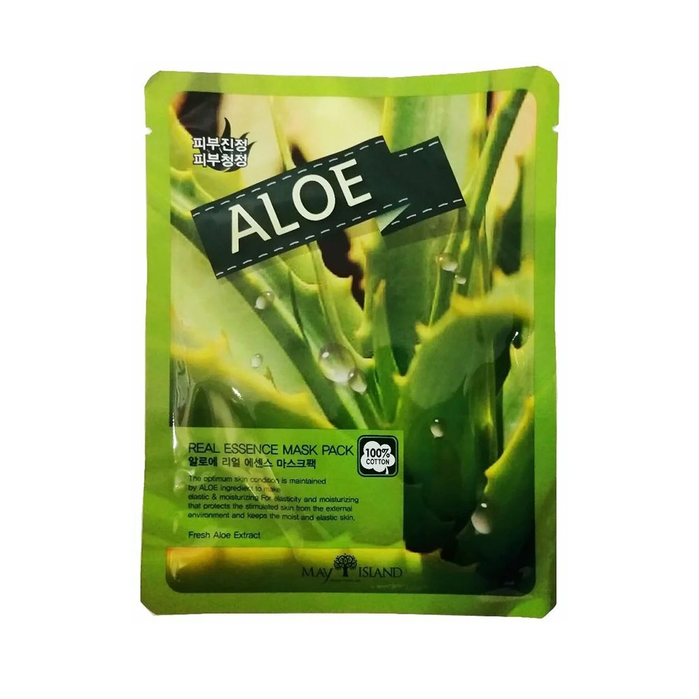MAYISLAND Маска тканевая успокаивающая с экстрактом алоэ Real Essense Aloe Mask Pack, 25 мл