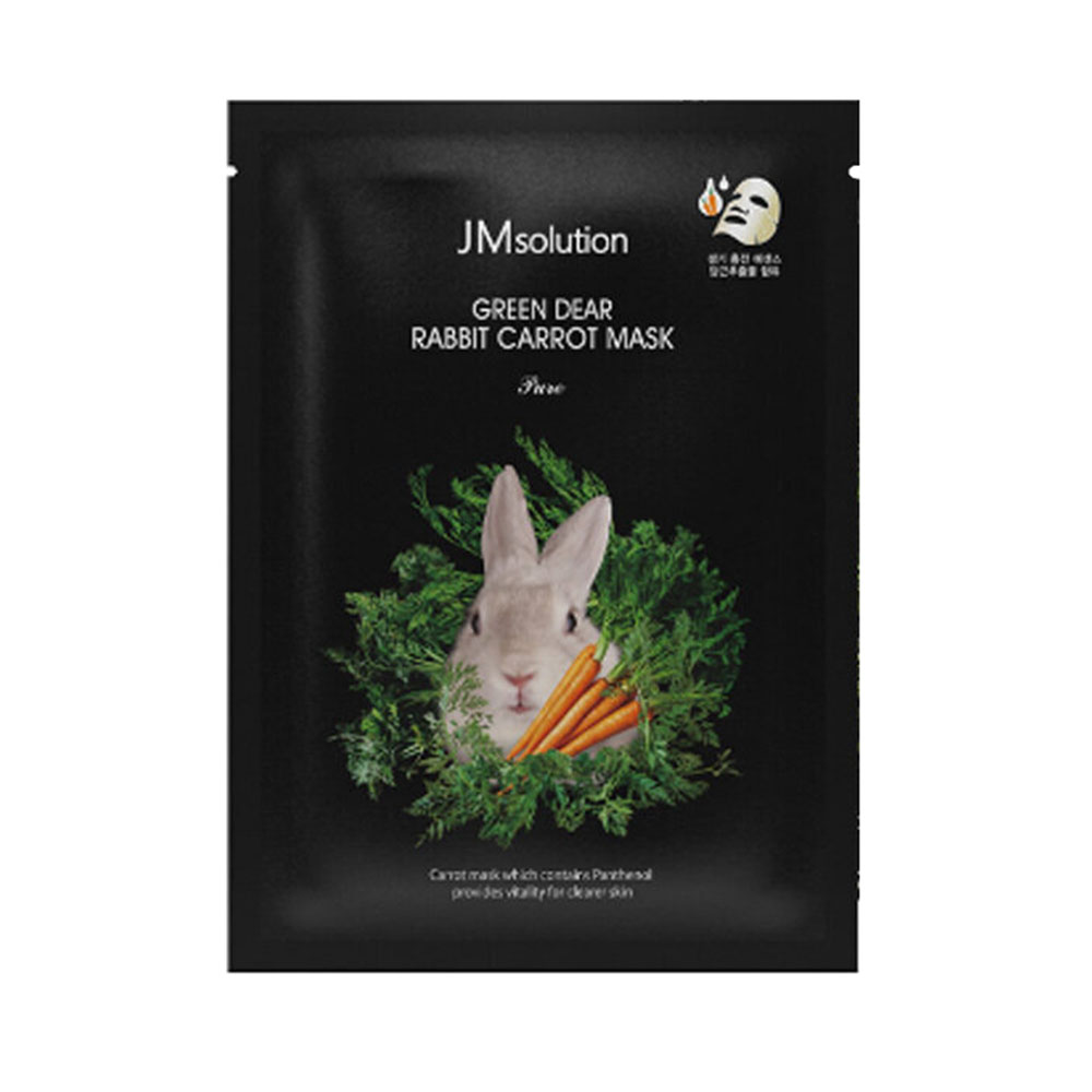 JMsolution Тканевая освежающая маска для лица с экстрактом моркови GREEN DEAR RABBIT CARROT MASK PURE, 30 мл
