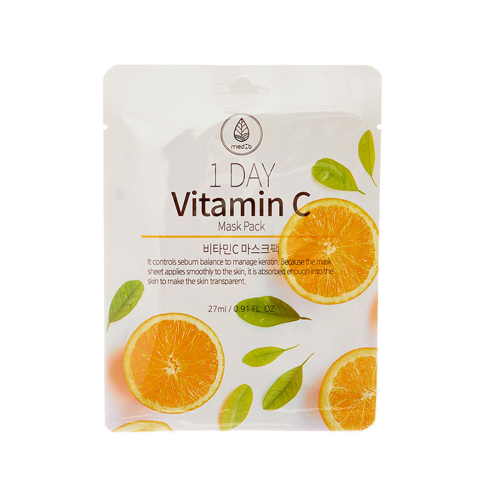 Med B. Тканевая маска с витамином С, 1 Day Vitamin C Mask Pack, 27 мл