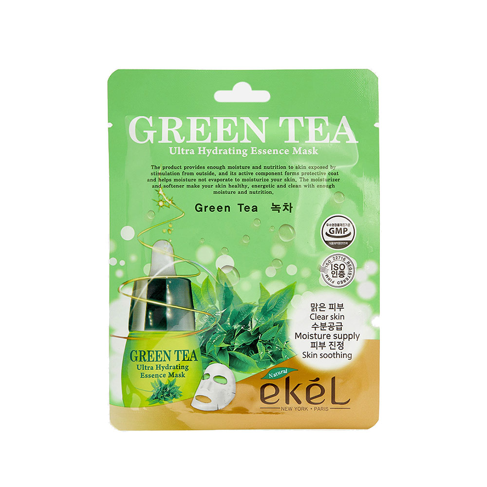 EKEL Маска тканевая с зеленым чаем GREEN TEA Ultra Hydrating Essence Mask, 25 мл