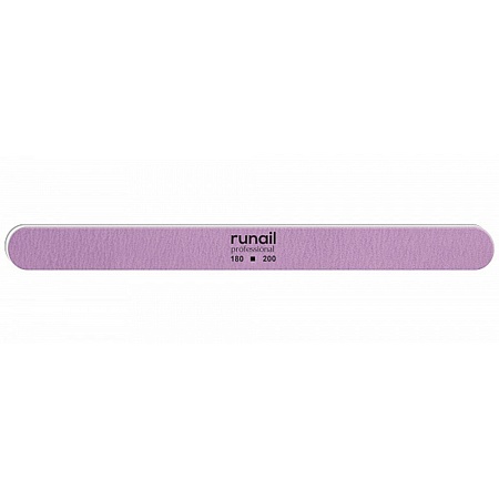 Профессиональная пилка для искусственных ногтей 180/200 Runail закругленная, сиреневая, Ru-4733